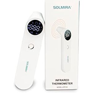 SOLMIRA Thermomètre Frontal et Auriculaire Infrarouge, Sans Contact, Mesure Instantanée, Haute Précision, Convient aux Bébés, Enfants, Adultes et Objets - Publicité