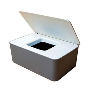Fnsky Boîte de rangement pour lingettes humides avec couvercle pour la maison, le bureau, les lingettes (White Gray-A) - Publicité