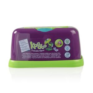 KANDOO Boîte Rechargeable Distributrice de 60 Lingettes Melon Humides Jetables Adaptées aux Enfants Douceur Extrême Efficacité Supérieure Testées sous Contrôle Dermatologique - Publicité