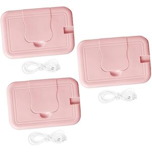 Abaodam 3 Pièces Chauffe-lingettes Distributeur De Mouchoirs Humides Pour Bébé Chauffe Lingette Bébé Distributeur De Voyage Chauffage Rose D'aluminium De Bébé Chaleureux - Publicité