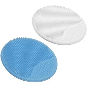 NATHA Exfoliant et Massant Cradle Cap Silicon Brush Soft Baby Brush For Baby,Blue And White 2 Pack - Publicité