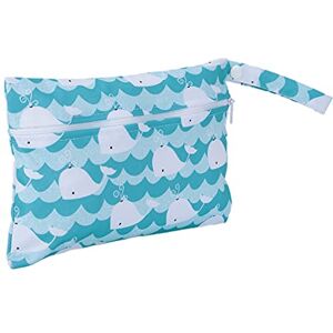 OKAT Sac de rangement pour couches, sac à couches en tissu de couleur vive et portable compact pour les parents pour les voyages à la maison pour les sorties de(Baleine Blanche à Fond Bleu N°12) - Publicité