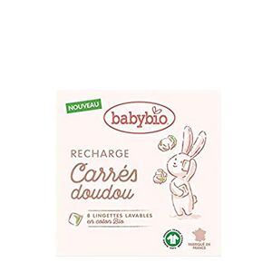 Babybio Recharge Carrés Doudou 8 Lingettes Lavables Coton Bio – Fabriqué en France & certifié GOTS - Publicité