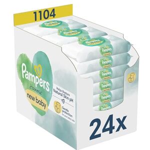 Pampers Harmonie New Baby, 1104 Lingettes pour Bébé (24x46), Sans Plastique, Sans Parfum, Certifié OEKO-TEX, Protection De La Peau Délicate, Aide à restaurer le pH naturel de la pea - Publicité