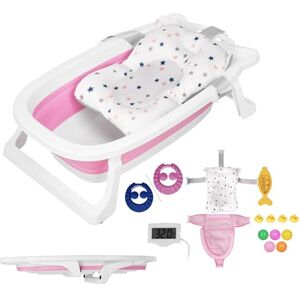 Baignoire bébé avec support 80cm - Baignoire pliable pour bébé avec  thermomètre et coussin de bain - Baignoire pour bébé sur pied sécurisée  pour votre bébé - Baignoire pour nouveau-né : 