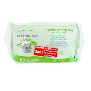 Alphanova Bébé Lingettes Épaisses Extra Douces Lot de 3 x 72 Lingettes - Publicité