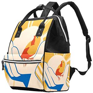 Nananma Grand sac à langer multifonction pour bébé avec sac à dos isotherme pour bouteille d'eau Pour maman et papa Oiseau jaune dans la main - Publicité