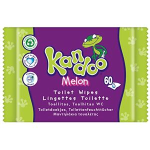 KANDOO Lingettes Melon Lingettes Humides Jetables Adaptées aux Enfants Douceur Extrême Efficacité Supérieure Testées sous Contrôle Dermatologique 1 Pack de 60 Lingettes - Publicité