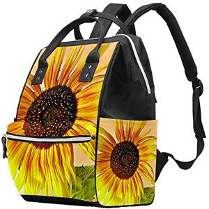 Nananma Grand sac à langer multifonction pour bébé Motif tournesol Jaune humeur végétale - Publicité