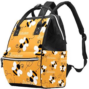 Nananma Grand sac à langer multifonction pour bébé Motif Bumblebee Fond jaune Sac à dos de voyage Pour maman et papa - Publicité