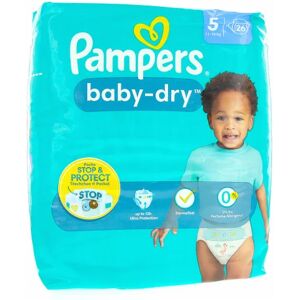 Pampers Baby Dry 12H Couches Junior Taille 5 26uts - Publicité