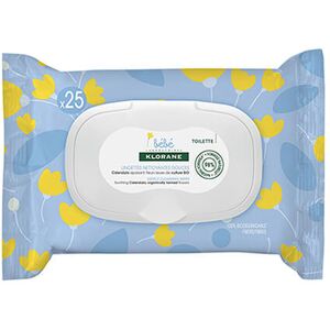 Lingettes Nettoyantes Douces Calendula Bébé Klorane x25 - Publicité