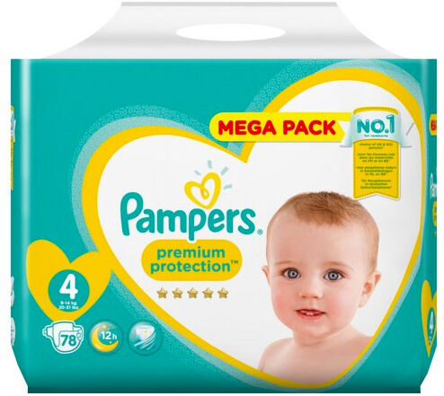 Pampers Premium Protection Taille 4 9-14kg 78 couches