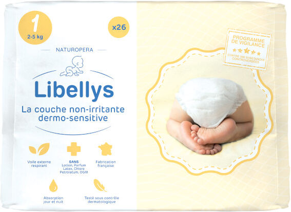 Libellys Couches Non-Irritantes Dermo-Sensitives T1 (2-5 kg) x 26