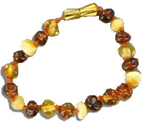 Nildor Bracelet d'Ambre Bébé Perles Baroques Multicolores 13,5cm réf BA150