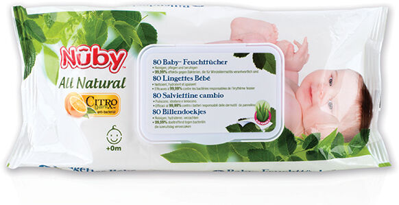 Nuby All Natural Lingettes Bébé +0 mois 80 Lingettes