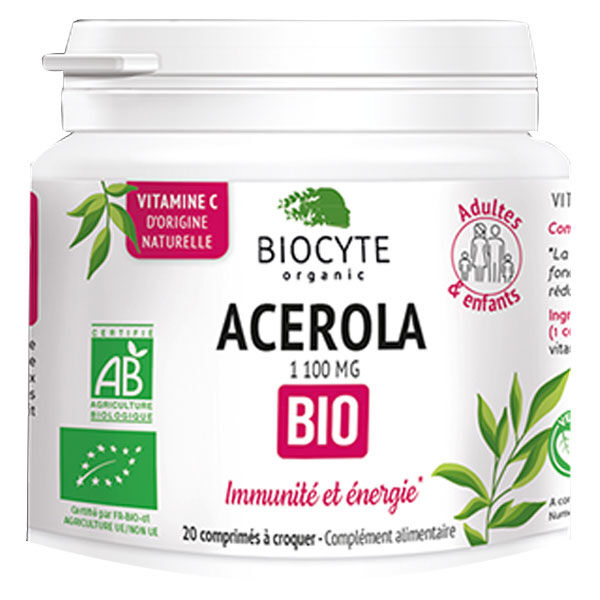 Biocyte Acérola 1100mg Bio 20 comprimés à croquer