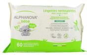 Alphanova Bébé Lingettes Nettoyantes Sans Parfum Bébé ® - Sachet 60 lingettes