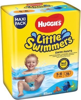 HUGGIES Couches-culottes de bain bébé jetables Little Swimmers taille 5-6...