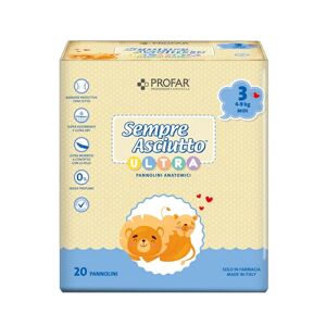 Profar Sempre Asciutto - Pannolini ultra midi Taglia 3 4-9Kg, 20 pannolini