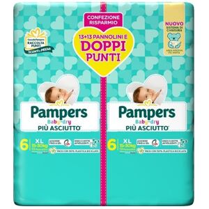 Pampers Baby Dry Pannolino Duo Downcount Xl 26 Pezzi