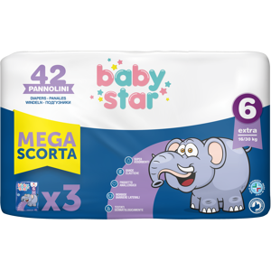 Farvima medicinali spa Babystar - Pannolini Taglia 6 Baby Star Formato Mega Scorta 42 Pezzi