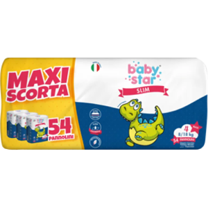 Farvima Medicinali Spa Babystar - Pannolini Slim Megascorta Taglia 4 54 Pezzi