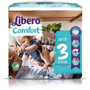 Essity (Lib,Temp) Libero Comfort 3 Pannolini 5-9kg 30 Pezzi - Protezione Sottile e Morbida per il Tuo Bambino