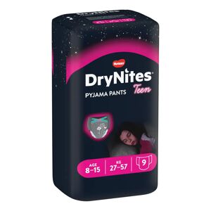 HUGGIES Drynites Mutandine Assorbenti Ragazze 8-15 Anni 9 Pezzi