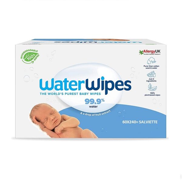 waterwipes bio 4 confezioni da 60 - 240 pezzi