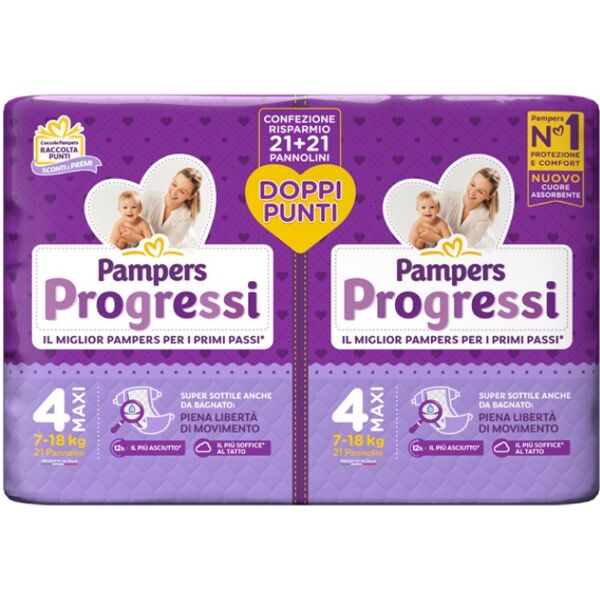 pampers progressi pannolino maxi pacco doppio 42 pezzi