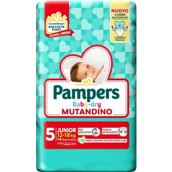 pampers baby dry pannolino mutandina junior small pack 14 pezzi