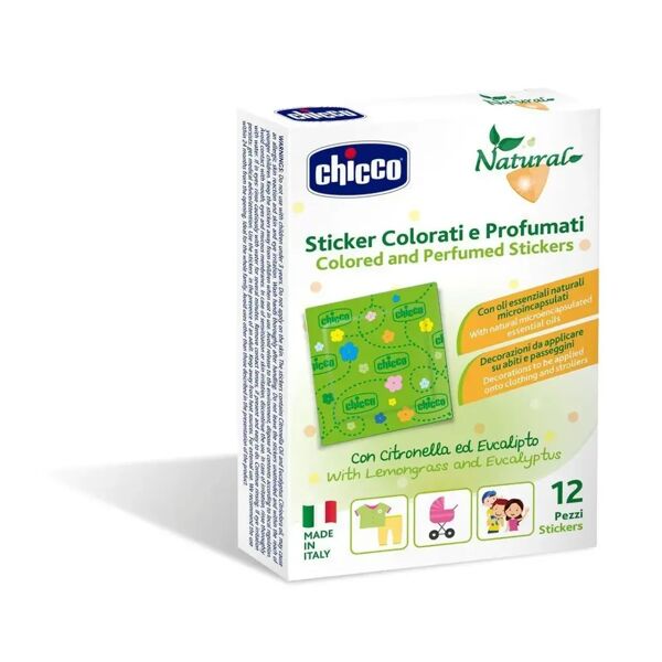 chicco natural sticker colorati e profumati alla citronella ed eucalipto antizanzare bambini 12 pezzi