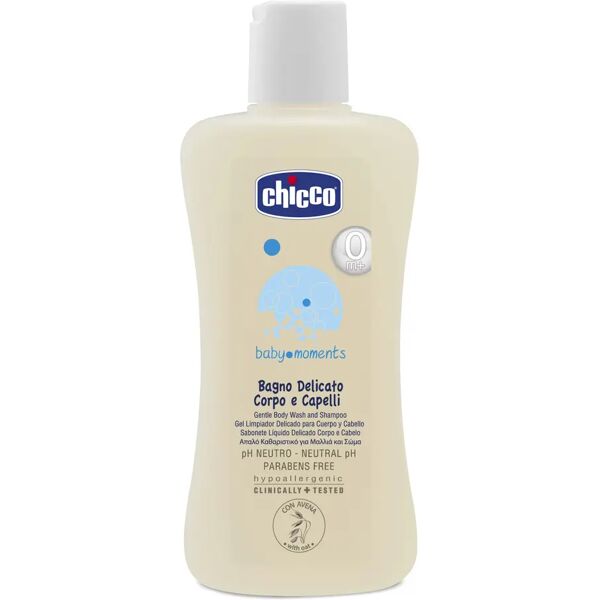 chicco baby moments bagno delicato corpo e capelli 200 ml