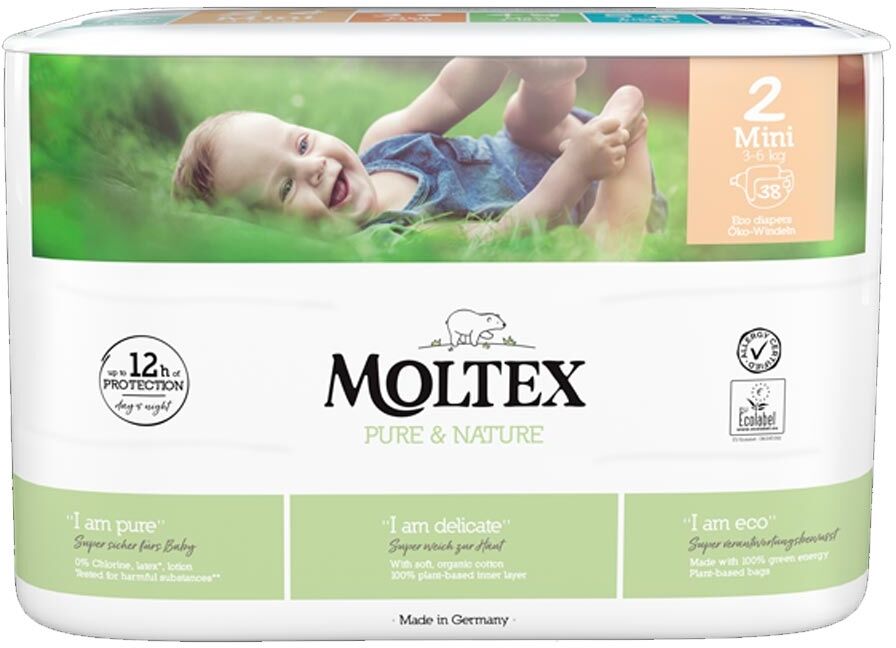 Moltex Pure & Nature - Pannolini Mini Taglia 2 3-6 Kg, 38 pannolini