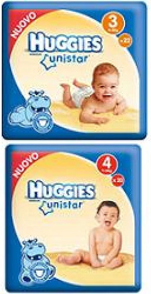 Huggies Pannolino  Unistar Maxi 4 7/18 Kg 18 Pezzi