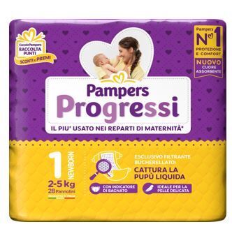 Fater Spa Pampers Progressi Newborn Pannolino 1 2-5kg 28 Pezzi