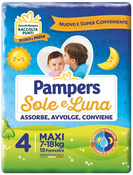 Fater Spa Pannolino Per Bambino Pampers Sole & Luna Maxi 18 Pezzi