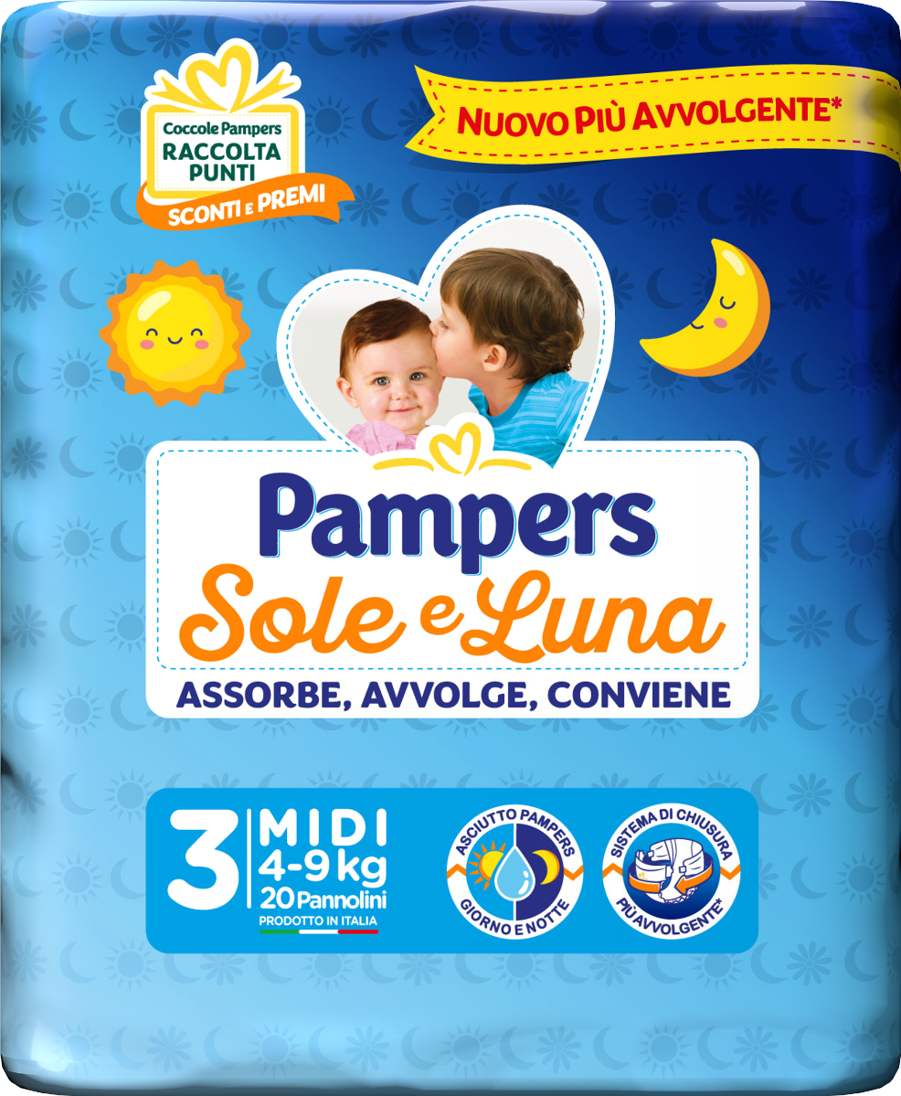 Pampers Sole&Luna Midi 20 Pezzi