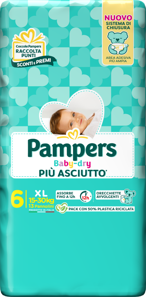 Pampers Baby Dry Pannolino Downcount Xl 13 Pezzi