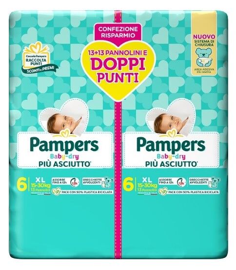 Pampers Baby Dry Pannolino Duo Downcount Xl 26 Pezzi