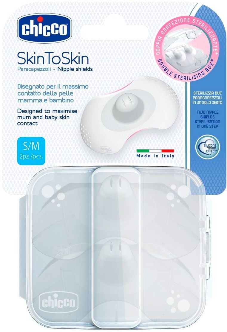 Chicco Skin To Skin Paracapezzoli Silicone Small 2 Pezzi