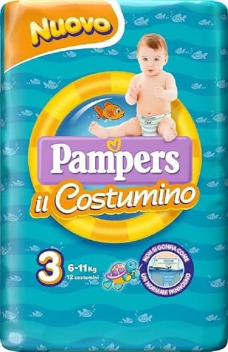 Pampers il Costumino, Confezione da 12 Pannolini, Taglia 3 (6 11 kg)