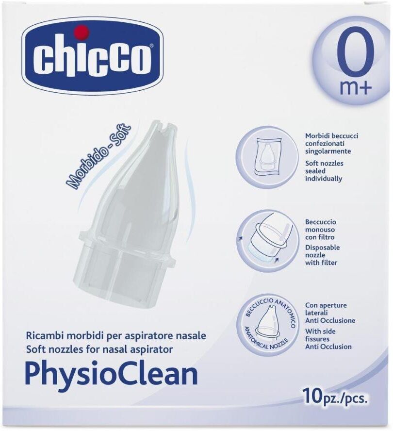 Chicco Physioclean Ricambi Morbidi Per Aspiratore Nasale 10 Pezzi