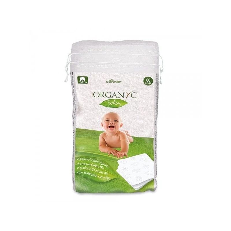 organyc Cambio Pannolino Baby Quadrati in Cotone Bio 60pz