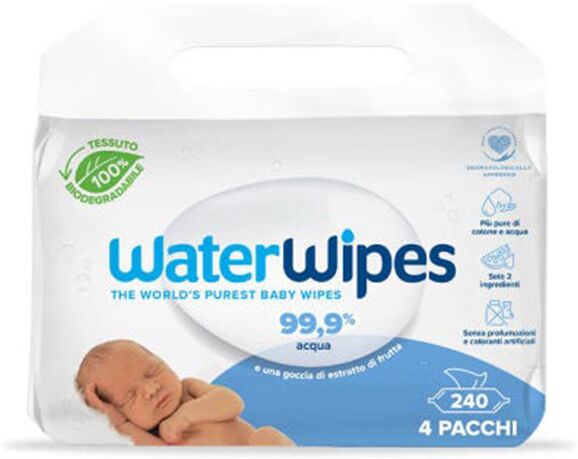 WaterWipes BIO Baby Salviette Detergenti per Neonati 4x60 Unità