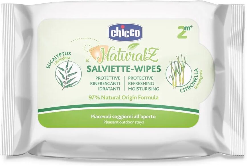 Chicco Salviette Citronella NaturalZ Rinfrescanti e Protettive Contro Le Zanzare 20 Pezzi