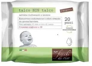 Fiocchi di Riso Talco Non Talco Salviettine Rinfrescanti e Lenitive 20 Pezzi