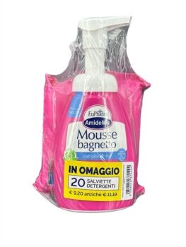 Zeta Farmaceutici Euphidra Amidomio Mousse Bagnetto Detergente + salviettine Omaggio