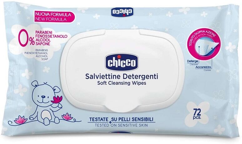 Chicco Baby Salviette Detergenti 72 Pezzi